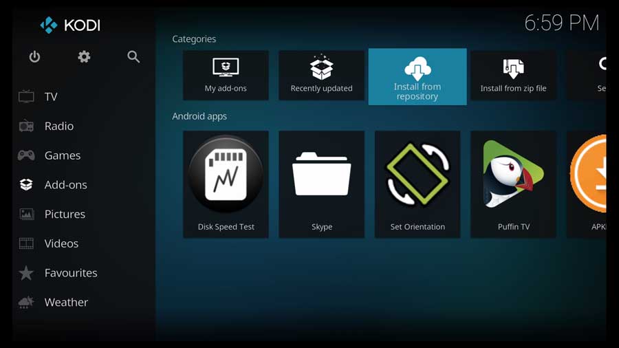 Select Install from Repository