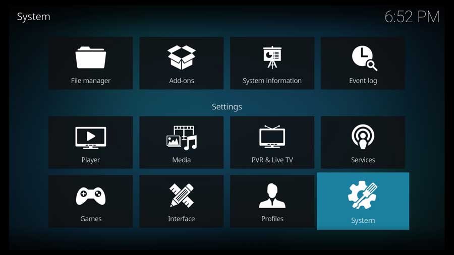 Open the Settings menu