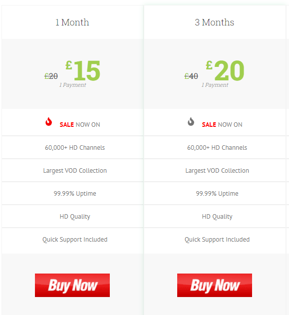 Strong IPTV subscription plans