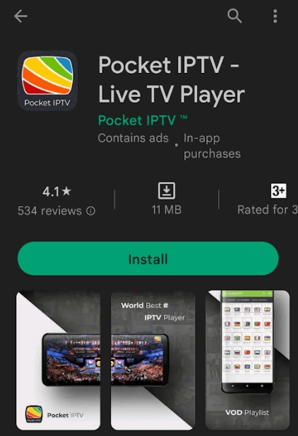 Install Pocket IPTV to stream Bird IPTV 