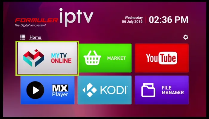 Launch the MyTVOnline app on Formuler