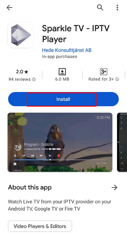 Install Sparkle IPTV Player to stream Tunisia IPTV 