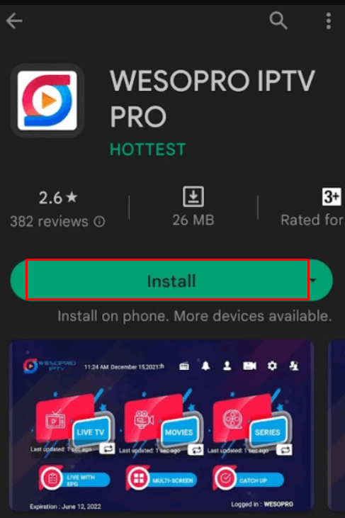 Install Wesopro IPTV Pro to stream Vicom IPTV 