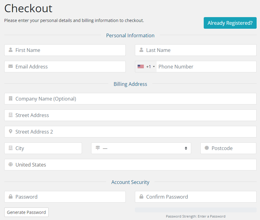 Checkout page of Vue Media IPTV
