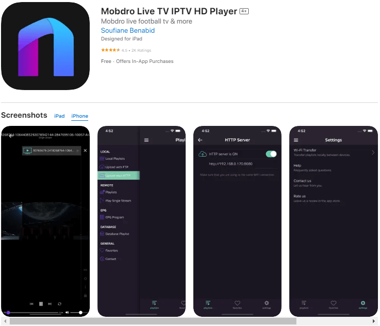 Get Mobdro Live TV IPTV HD Player app