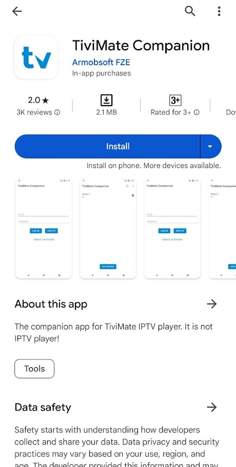 Download the Tivimate to stream Viper IPTV