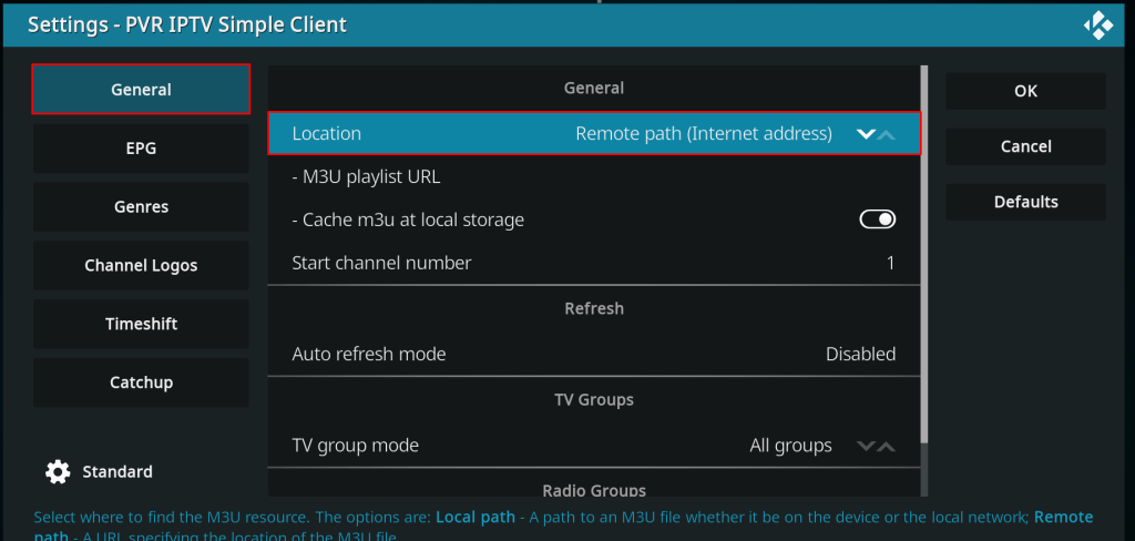 Select M3U URL and enter the URL