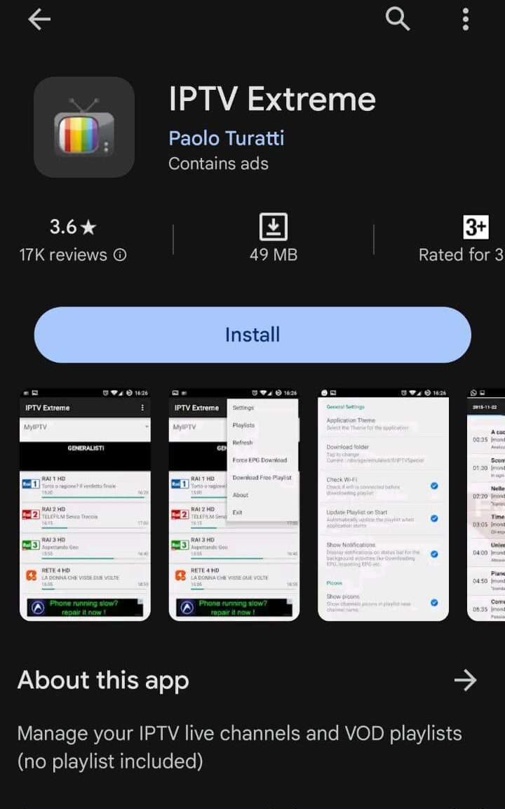 Install IPTV Extreme app to stream Fluxus TV IPTV content