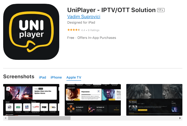 Install UniPlayer to stream GenIPTV content
