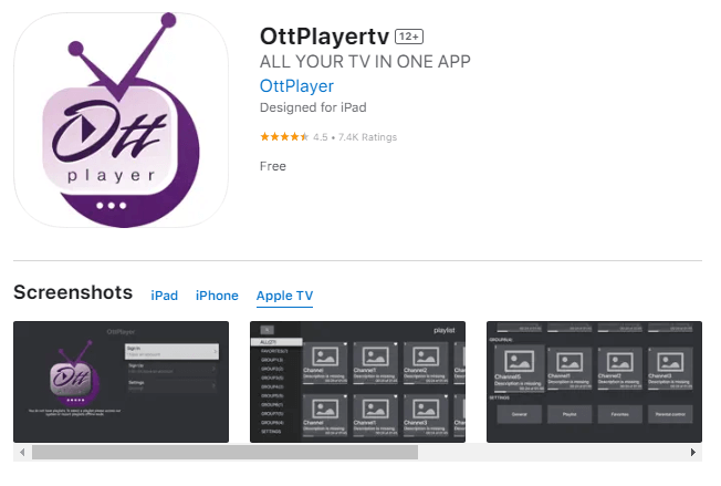 Get OttPlayer app