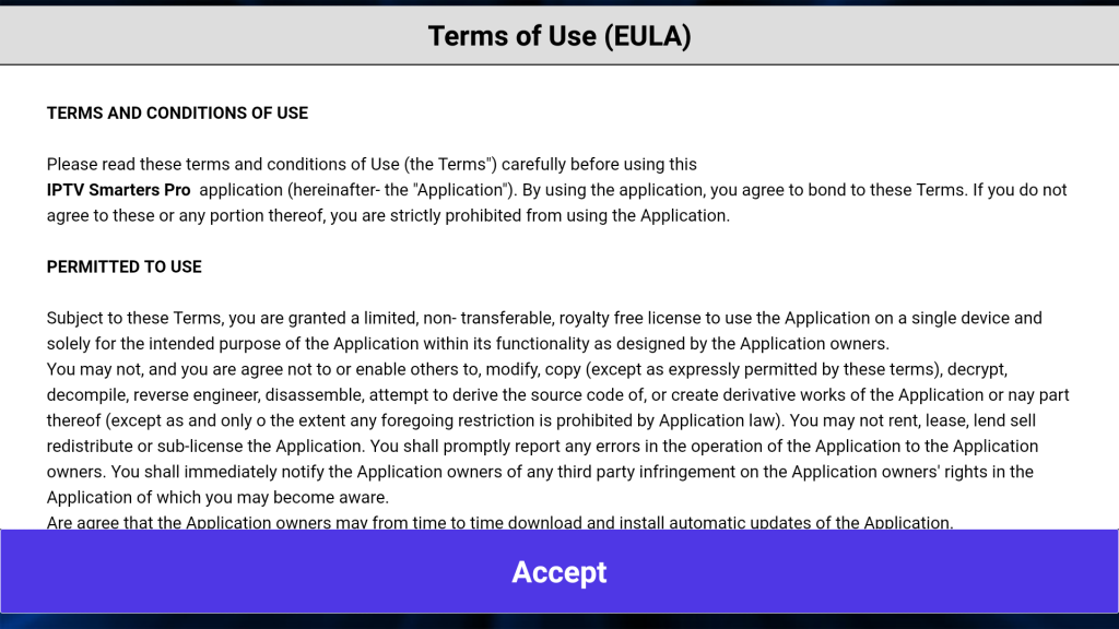 Terms of Use - Accept