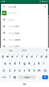 Search Lazy IPTV Player