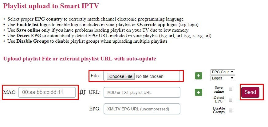 Enter IPTV credentials
