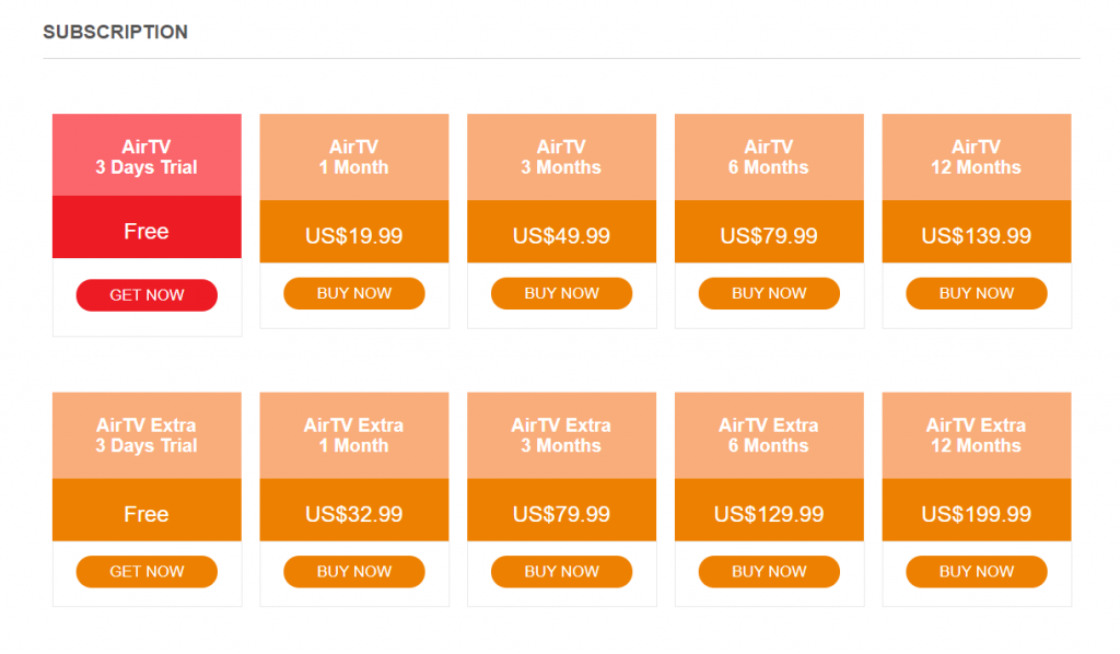 AirTV IPTV Subscription
