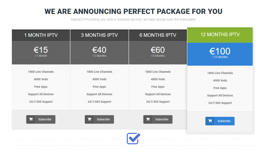AlphaCS IPTV package