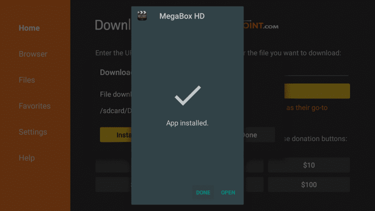 Install MegaBox HD On Firestick using Downloader App