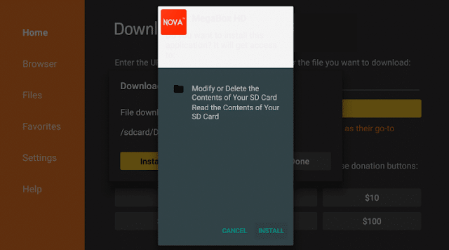 Install Nova TV On Firestick Via Downloader app