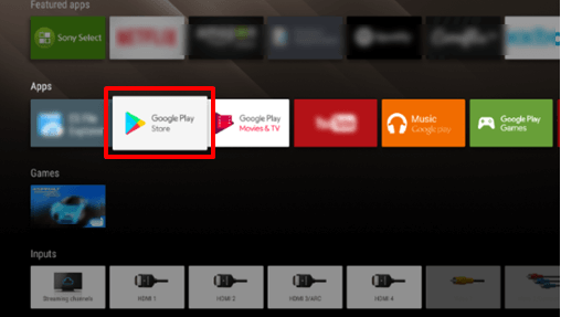 Open Google Play Store on Sharp TV