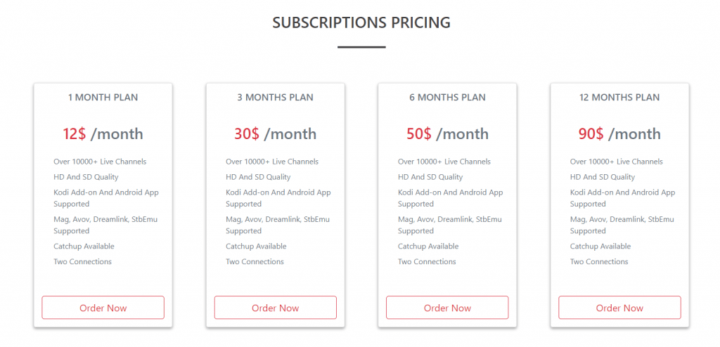 pricing - Dragon IPTV