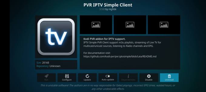 Enable PVR IPTV Simple Client