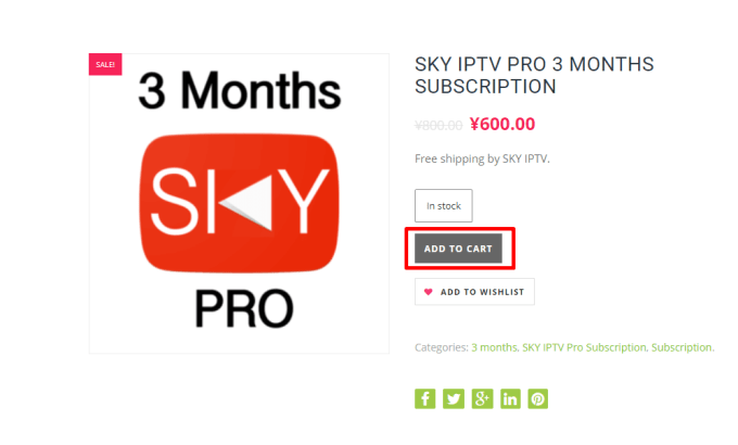SKY IPTV - Click add to cart