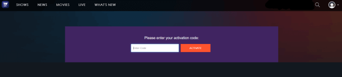 Enter code to activate