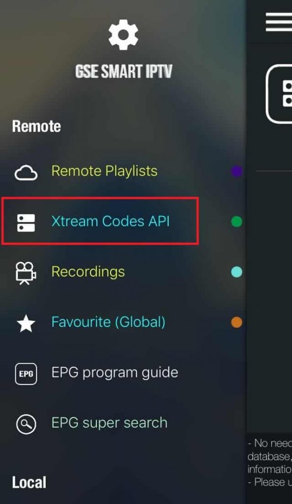 click on Xtream-Codes API