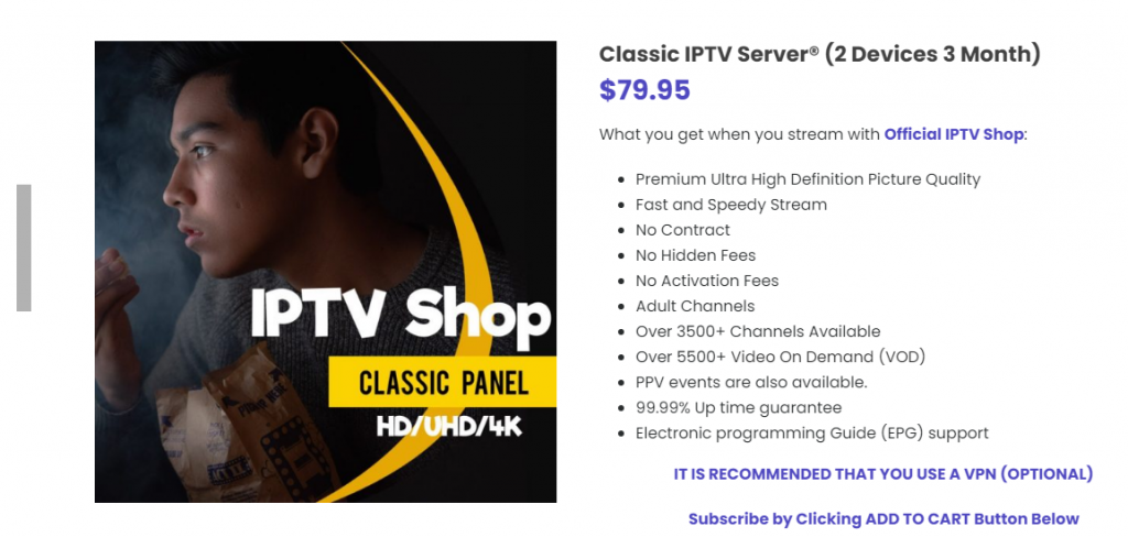 Sign up to IPTV Shop