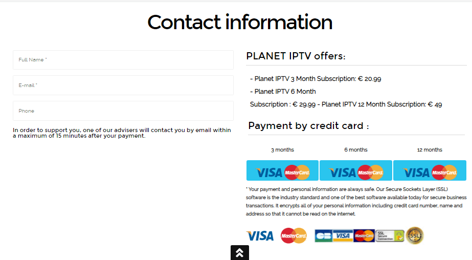 Sign Up for Planet IPTV
