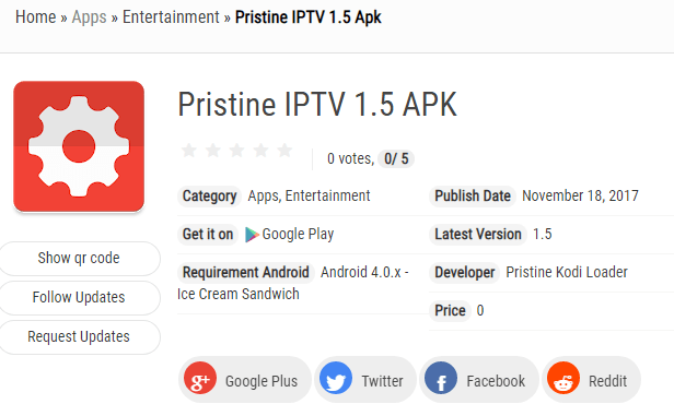 Pristine IPTV on Android Devices