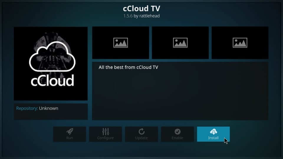 Install - cCloud TV Addon