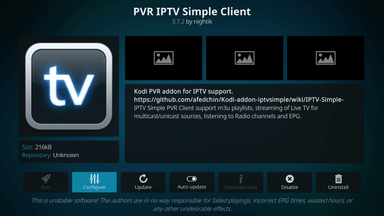 Configure - Yellow IPTV