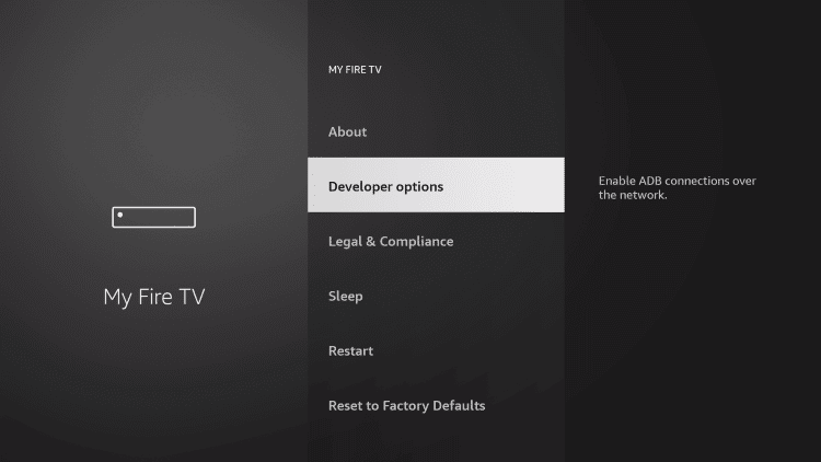 Developer options - Yellow IPTV
