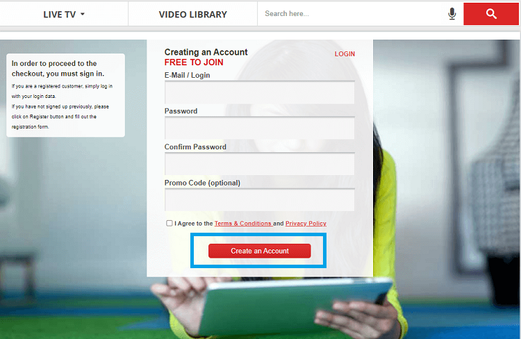 Sign up for Filmon TV IPTV