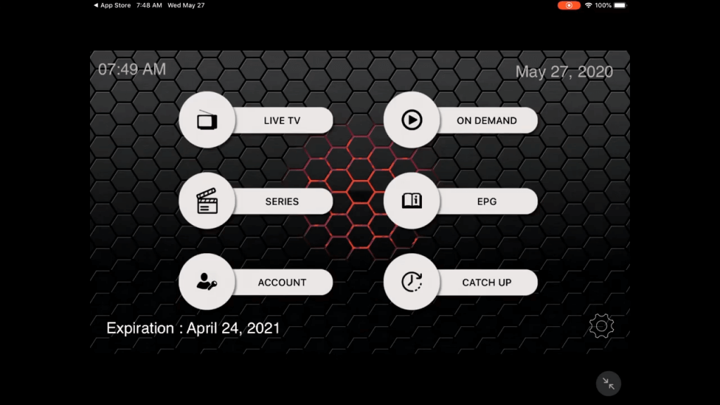 Gemini Streamz IPTV on Android Device