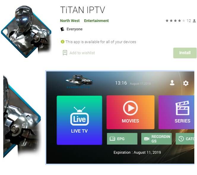 TiTAN IPTV Android