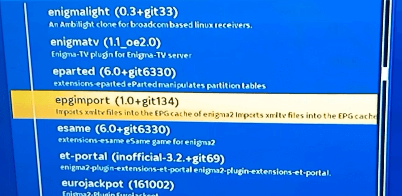epgimport -IPTV on Zgemma
