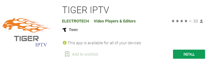 Tiger IPTV on Android