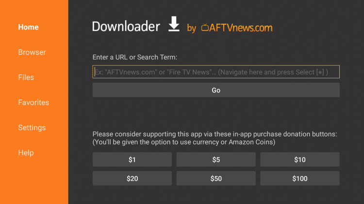 Downloader - Fenix IPTV