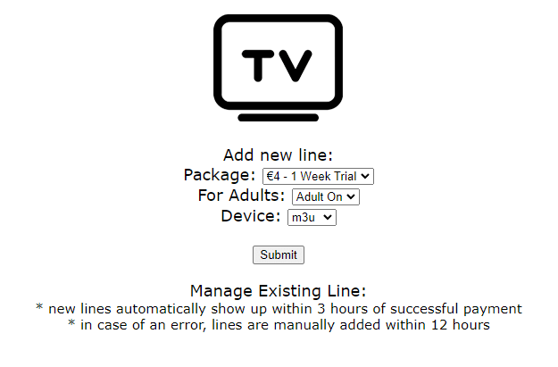 Add new line - Panda IPTV