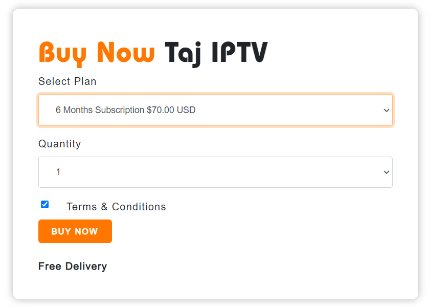 Buy Now - Taj IPTV