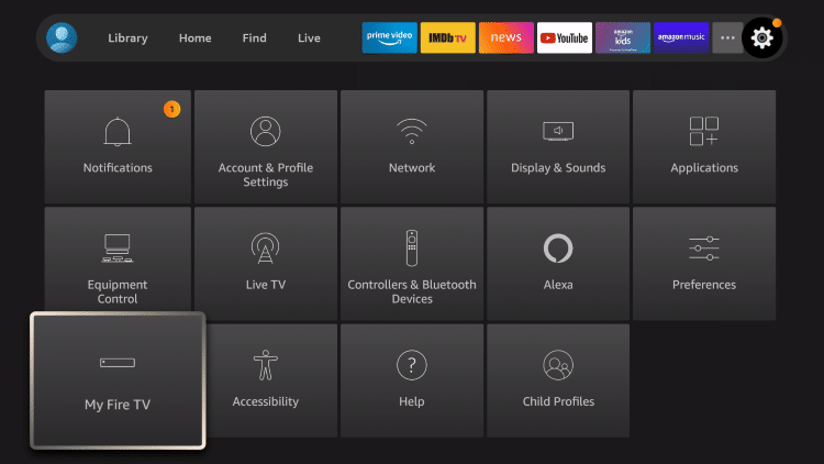 Select My Fire TV.