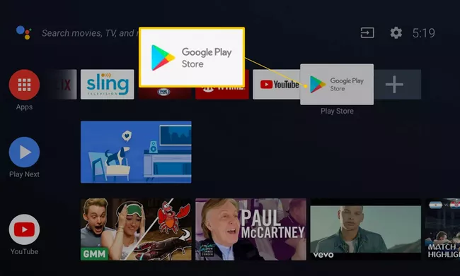 Select the Google Play Store to install Cignal IPTV.