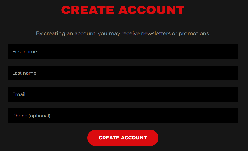 Select Create Account