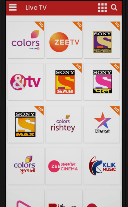 Live TV channels