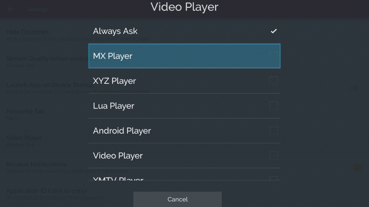 Choose a Video Player