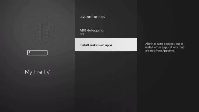 Click Install Unknown Apps to download PingIPTV