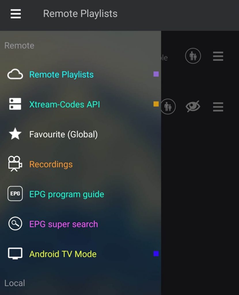 Select Remote Playlists to stream Yeah IPTV