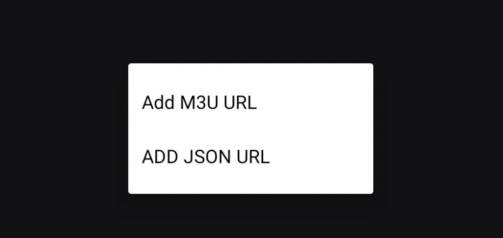 Select Add M3U URL to stream Yeah IPTV