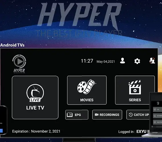 Hyper IPTV on Android 
